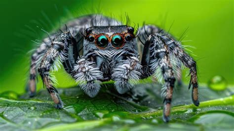  Jump-Spider! A Small Arachnid That Leaps Great Distances To Catch Its Prey